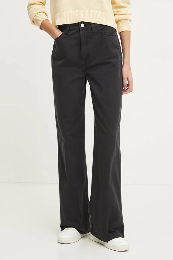 Tommy Jeans pantaloni de bumbac drept negru DW0DW19394