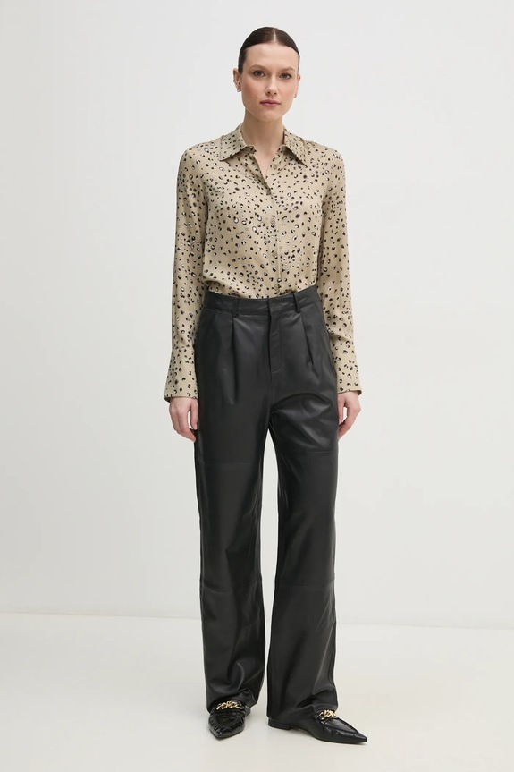 Kožne hlače Joop! Lorena 80000714 crna SS25