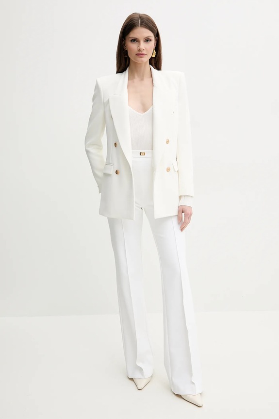 Kalhoty Elisabetta Franchi PA07851E2 béžová SS25