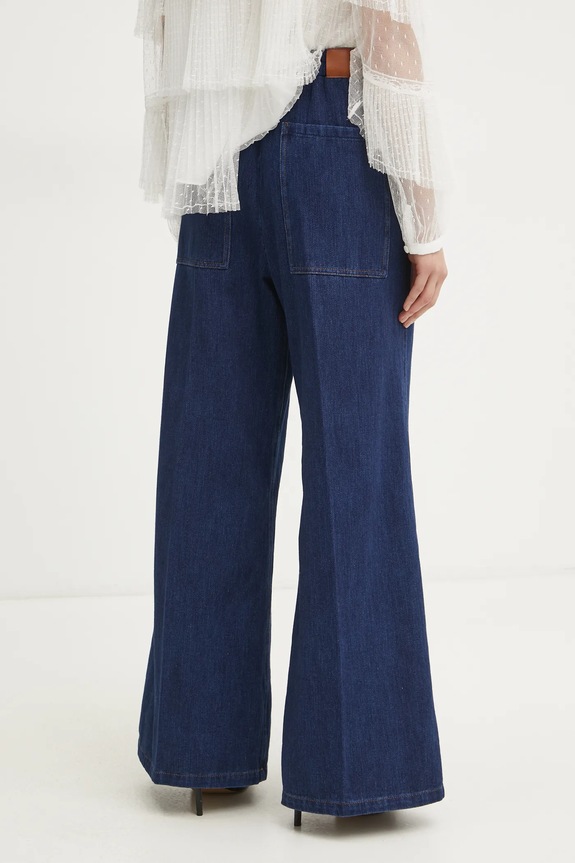 Odzież Forte Forte spodnie 13547.my.pants granatowy