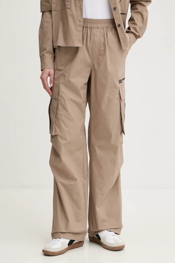 Nohavice Karl Lagerfeld Jeans látka béžová A1W10062
