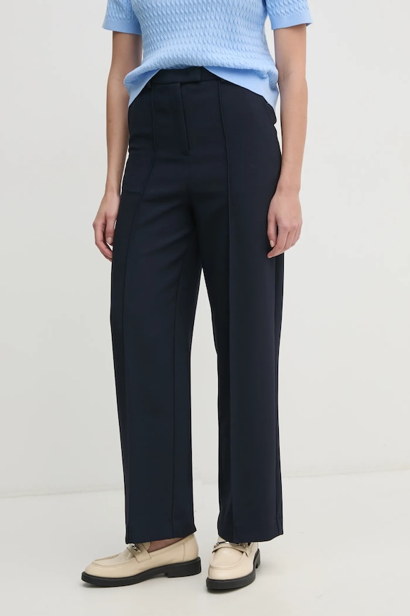 Hlače Tommy Hilfiger bez uzorka mornarsko plava WW0WW43875