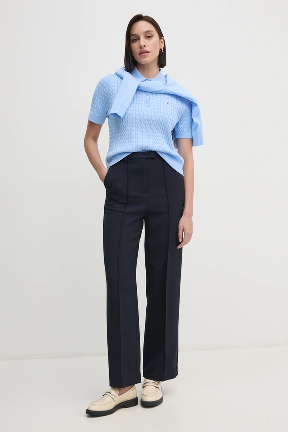 Hlače Tommy Hilfiger WW0WW43875 mornarsko plava SS25