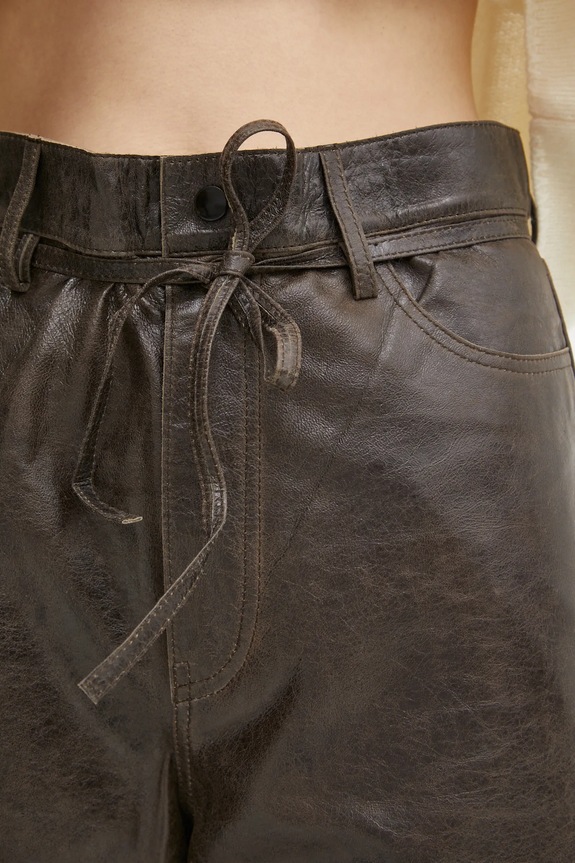 Day Birger et Mikkelsen pantaloni de piele Elijah DAY65243578 maro