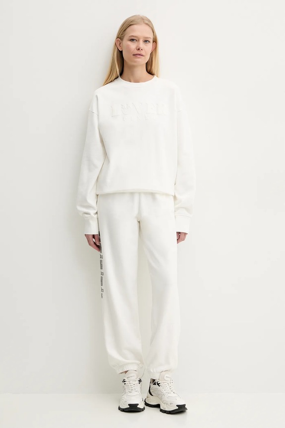 Βαμβακερό παντελόνι Pinko 104790.A2CV λευκό SS25