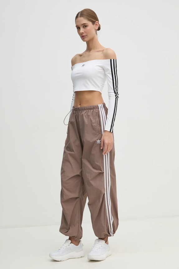 adidas Originals pantaloni Adicolor JD3126 marrone SS25