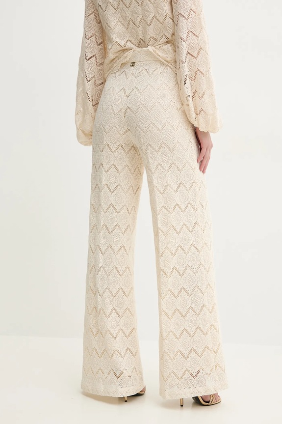 Ρούχα Βαμβακερό παντελόνι Twinset 251TP2409 μπεζ