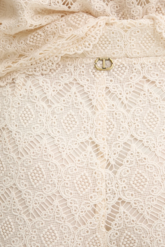 Βαμβακερό παντελόνι Twinset μπεζ 251TP2409