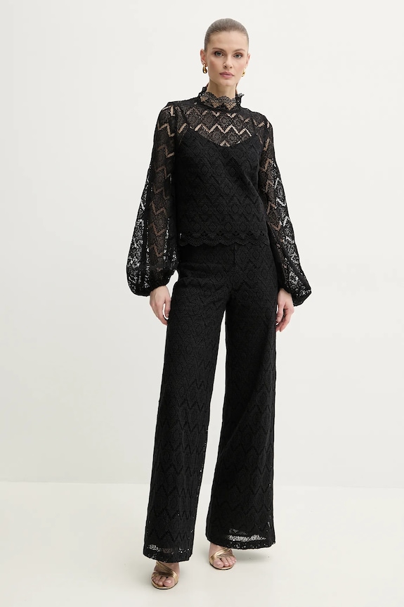 Βαμβακερό παντελόνι Twinset 251TP2409 μαύρο SS25