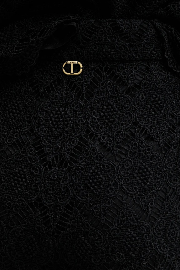 Βαμβακερό παντελόνι Twinset μαύρο 251TP2409