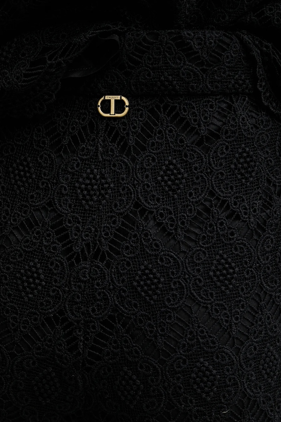 Βαμβακερό παντελόνι Twinset μαύρο 251TP2409