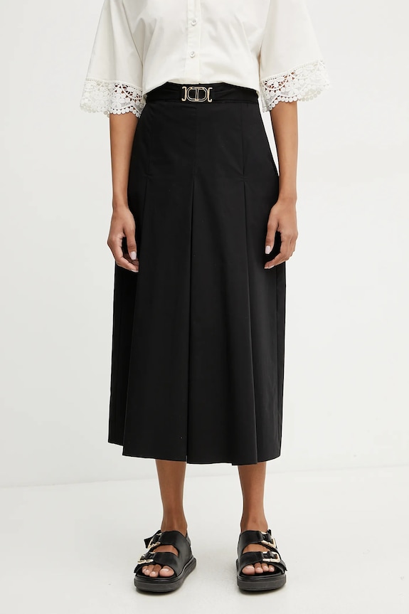 Hlačno krilo Twinset Z elastanom črna 251TT202C