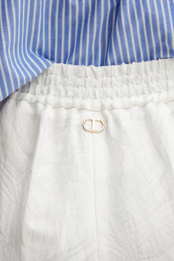 Twinset pantaloni din amestec de in bej 251TT2172