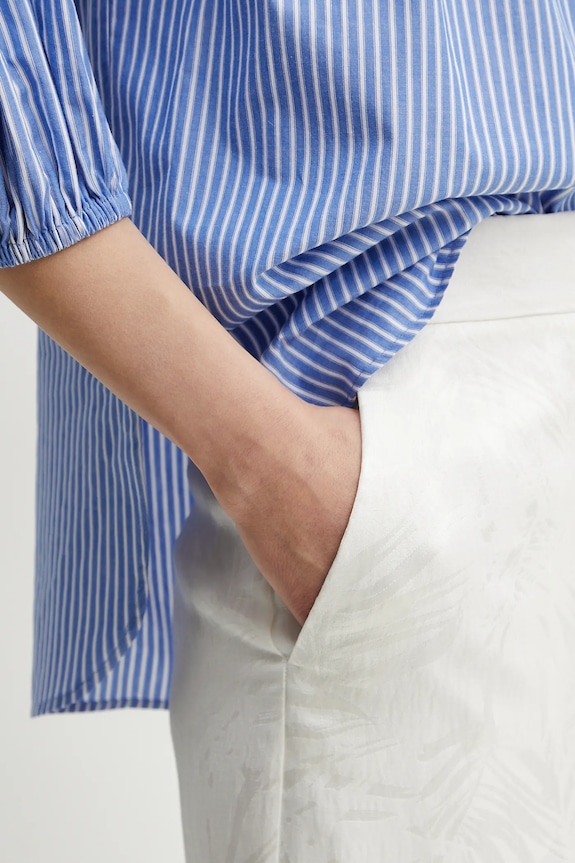 Twinset pantaloni din amestec de in 251TT2172 bej