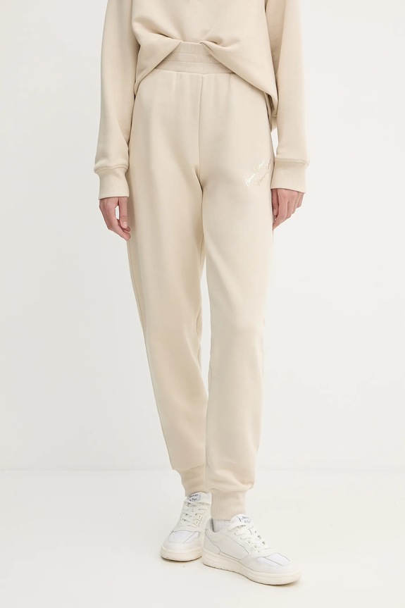 Armani Exchange spodnie dresowe aplikacja beżowy XW000158.AF11852