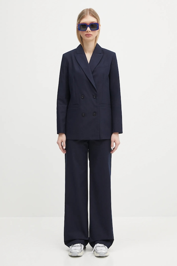 Bavlněné kalhoty A.P.C. pantalon margaret COHFU.F08476 námořnická modř