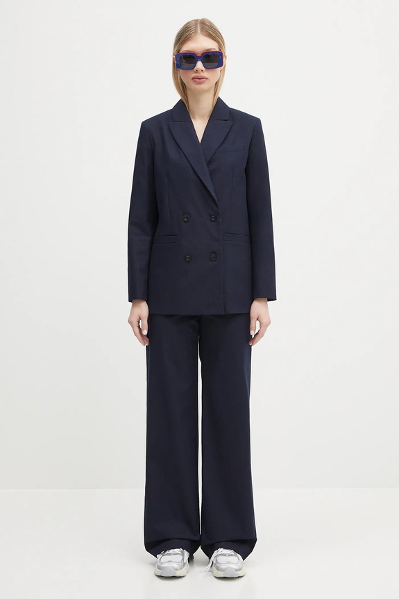 Pamučne hlače A.P.C. pantalon margaret COHFU.F08476 mornarsko plava