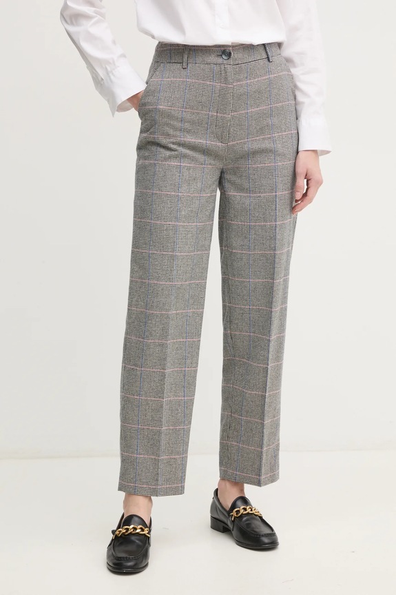Vlněné kalhoty Pepe Jeans FLORINE chinos šedá PL211799