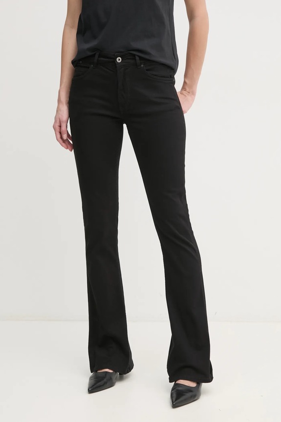 Pepe Jeans jeansi MID RISE FLARE NEW PIMLICO Planet friendly negru PL211812
