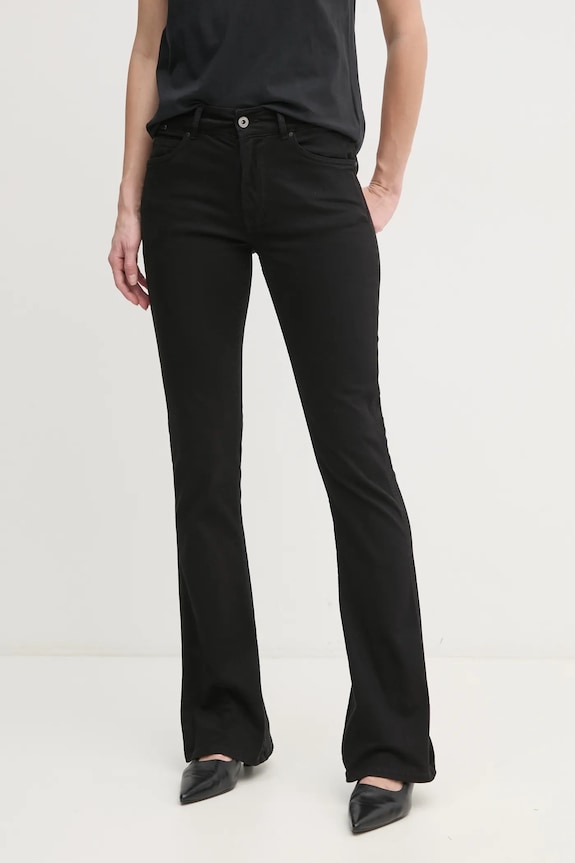 Pepe Jeans jeansi MID RISE FLARE NEW PIMLICO Planet friendly negru PL211812