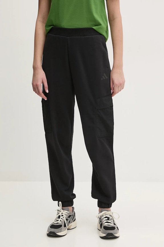 adidas pantaloni de trening City Escape tricotaj negru JF3417