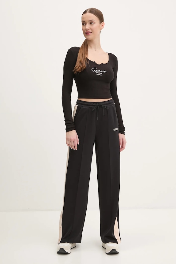 Guess pantaloni de trening SUZANNE V5RB00.KCO72 negru SS25