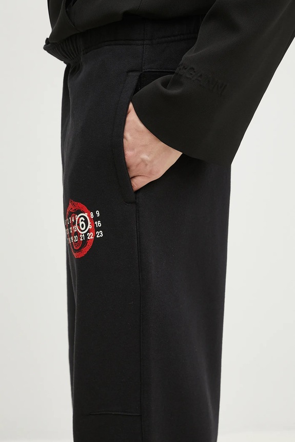 MM6 Maison Margiela pantaloni de trening din bumbac S62KB0227 negru