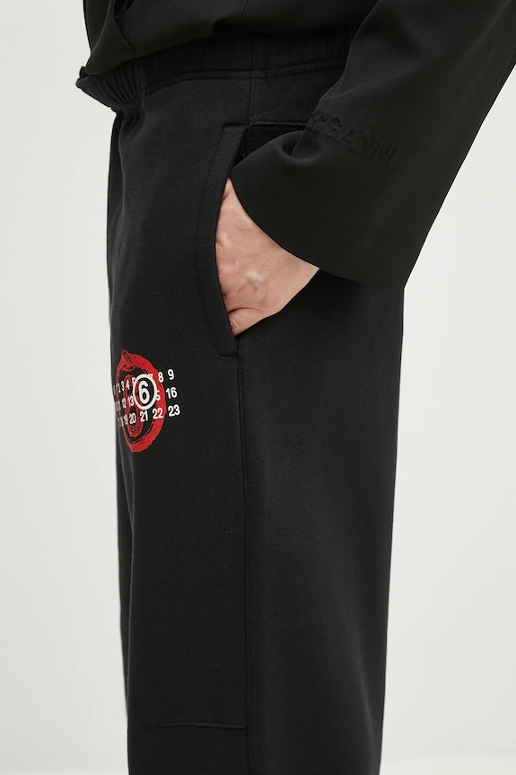 MM6 Maison Margiela pantaloni de trening din bumbac S62KB0227 negru