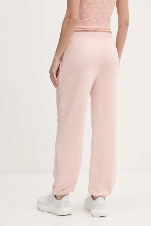 Ρούχα Παντελόνι φόρμας Guess RHINESTONES V5RB08.KCLJ0 ροζ