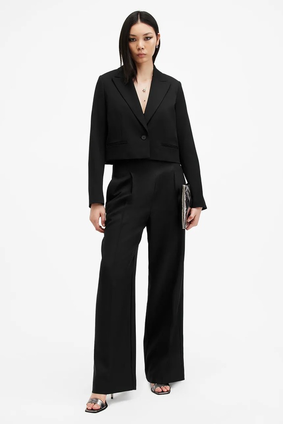 Hlače AllSaints SHORES bez uzorka crna W015QB