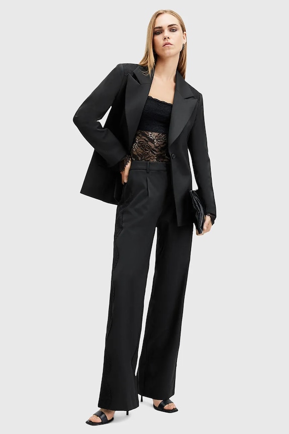 Nohavice AllSaints LACEY pletenina čierna W017QB