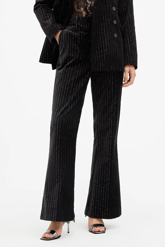 AllSaints pantaloni de bumbac SEVENH W027QB negru SS25