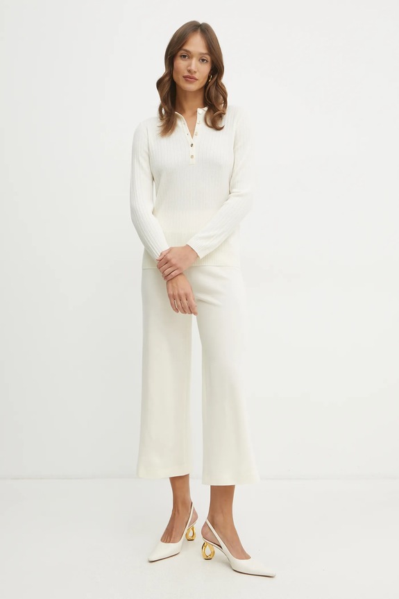 Vlněné kalhoty Luisa Spagnoli 541830 béžová SS25