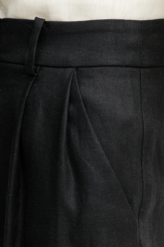 Luisa Spagnoli pantaloni din in negru 542054