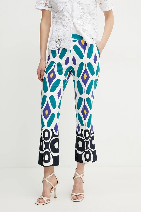 Hlače Luisa Spagnoli ravni bijela 542057