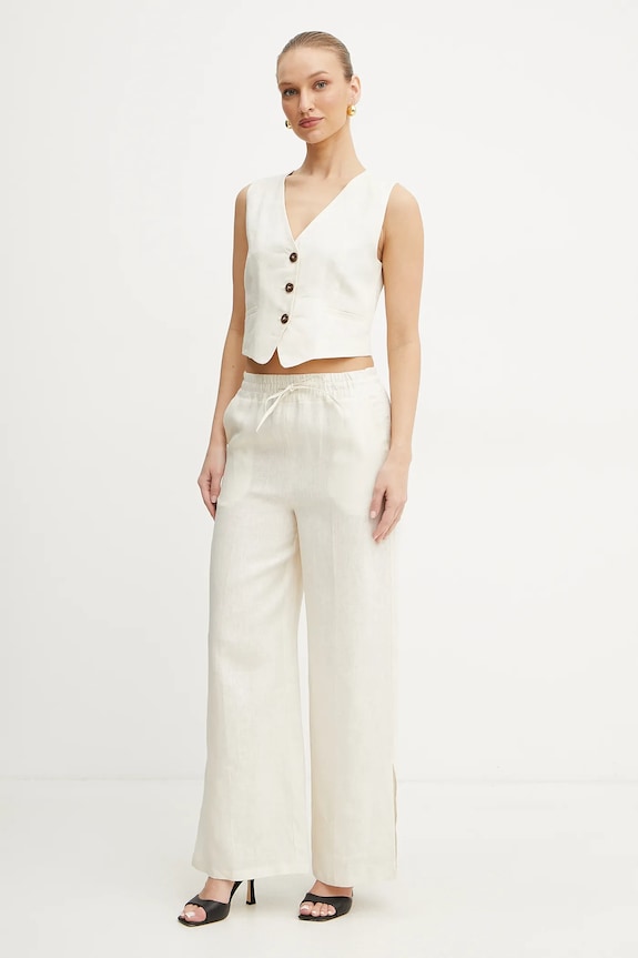 Lanene hlače Marella Emme by Marella 2515131072 bež SS25