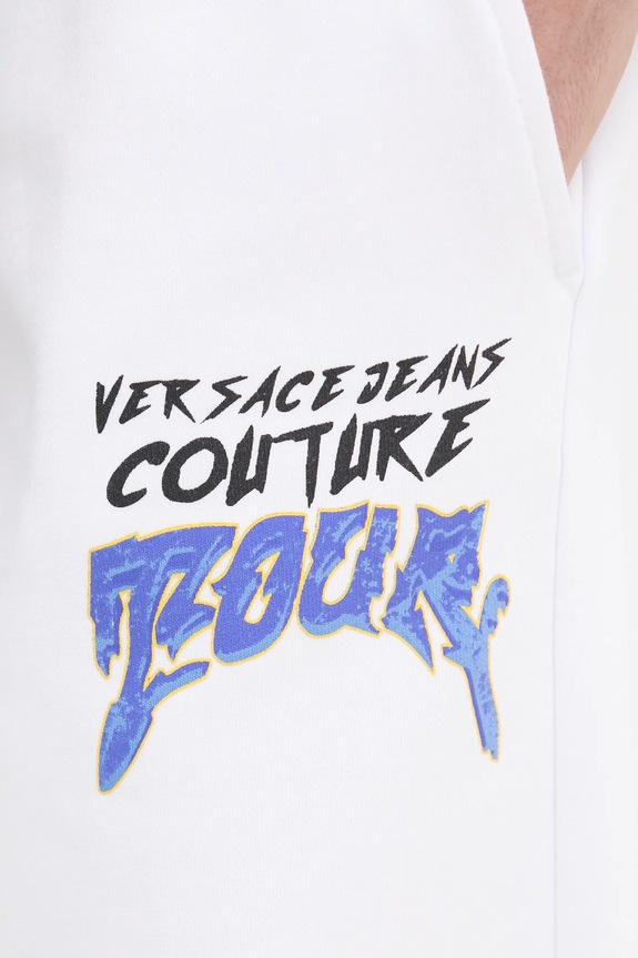 Βαμβακερό παντελόνι Versace Jeans Couture λευκό 78HAAC07.CF00C