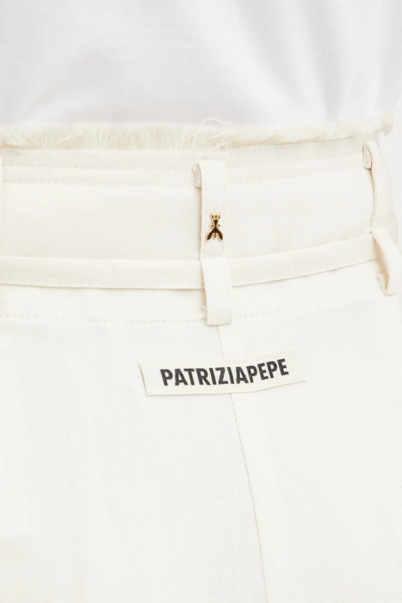 Patrizia Pepe pantaloni in lino misto beige 2P1659.A052