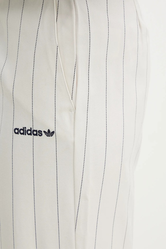 adidas Originals trousers PINSTRIPE PANTS beige JJ3483