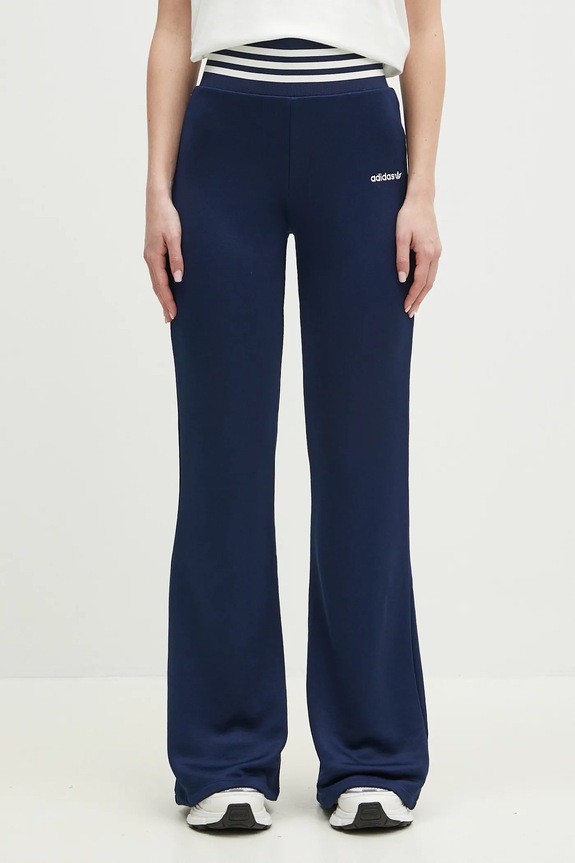 adidas Originals joggers FLARED PANTS with elastane navy JC7688