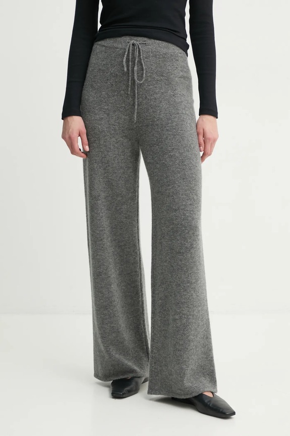 Theory pantaloni de trening de lână tricotaj gri O1111739