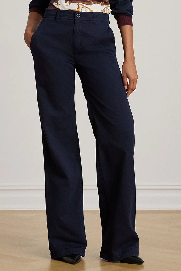 Βαμβακερό παντελόνι Lauren Ralph Lauren βαμβάκι σκούρο μπλε 200965654