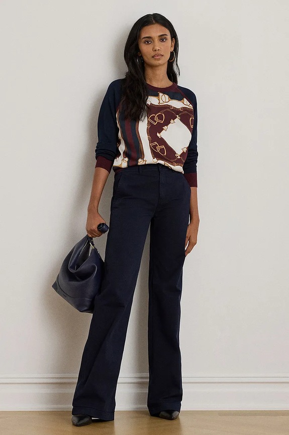 Ρούχα Βαμβακερό παντελόνι Lauren Ralph Lauren 200965654 σκούρο μπλε