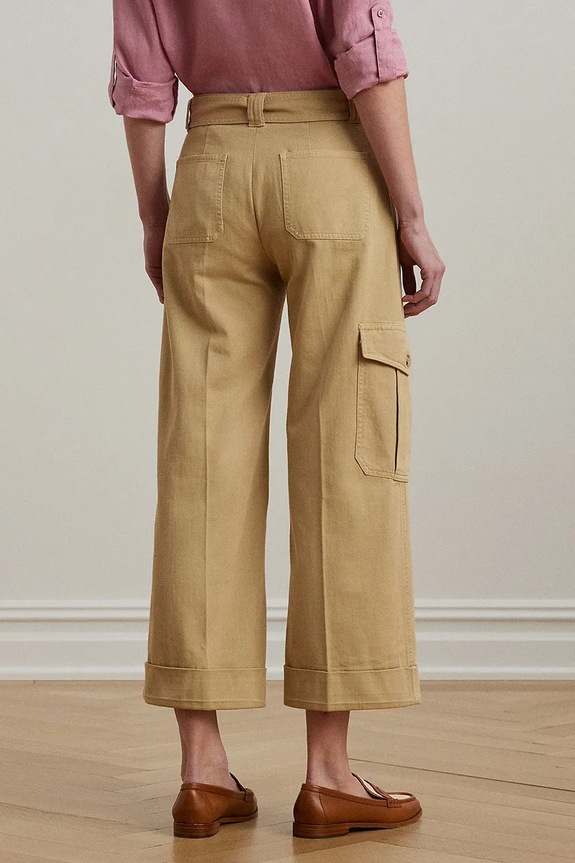 Lauren Ralph Lauren pamut nadrág 200974894 bézs SS25