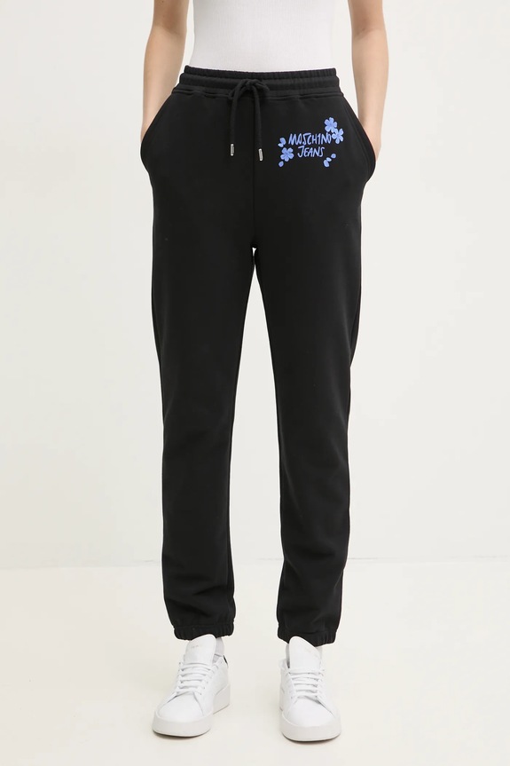 Βαμβακερό παντελόνι Moschino Jeans βαμβάκι μαύρο 0333.3228