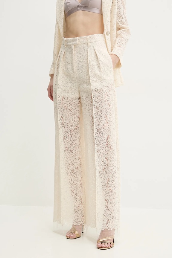 Παντελόνι Simona Corsellini ψηλή μπεζ P25CPPA013