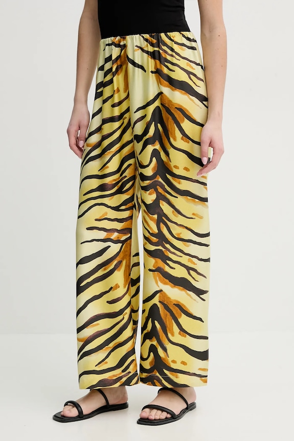 Nanushka pantaloni de matase BRENDA panza galben NW25RSPA20558
