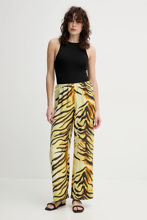 Nanushka pantaloni de matase BRENDA NW25RSPA20558 galben SS25
