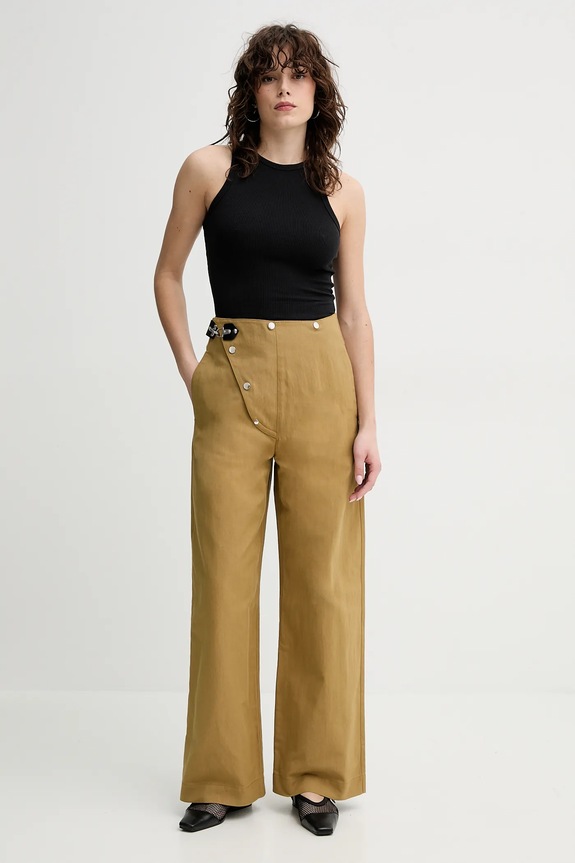 Nanushka pantaloni SHARNI NW25RSPA20763 verde SS25