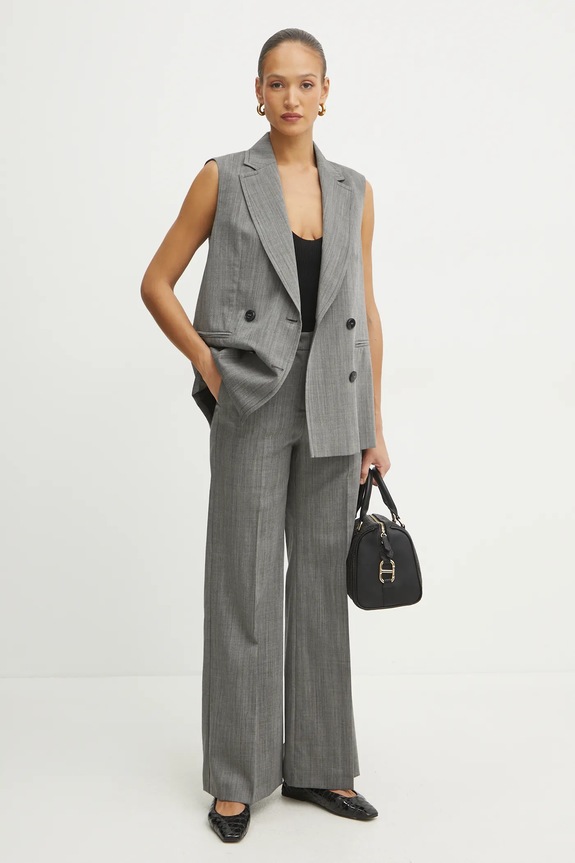 MAX&Co. pantaloni de lână 2516131032200 gri SS25
